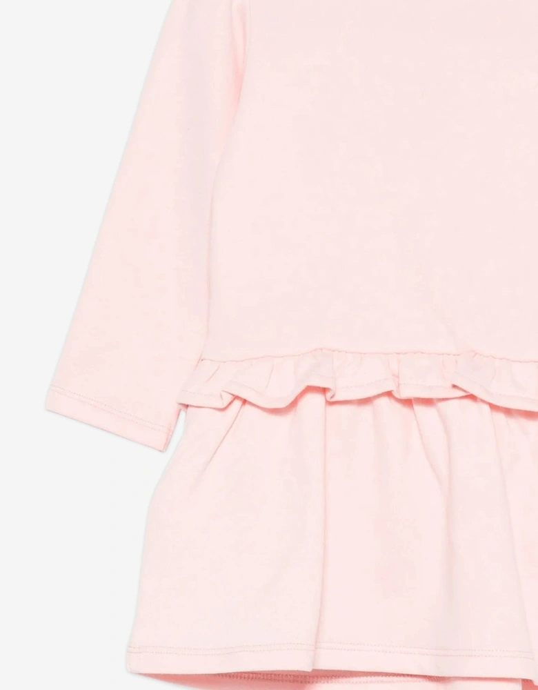 Baby Girls Bear Logo Dress in Pink