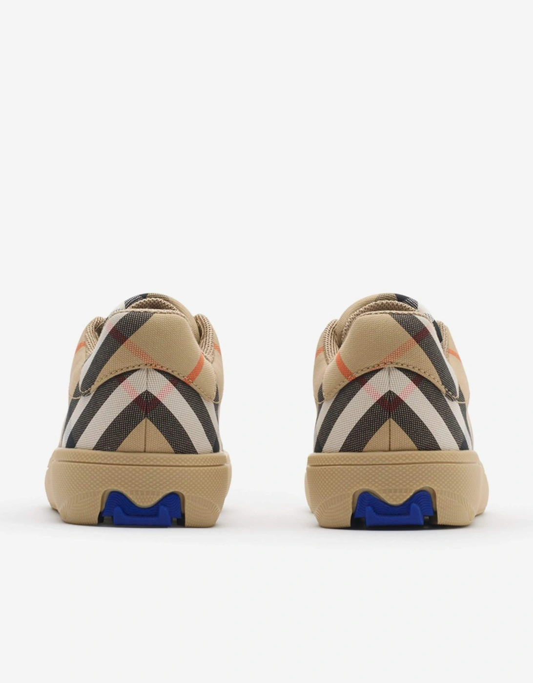Kids Cambridge Check Trainers in Beige
