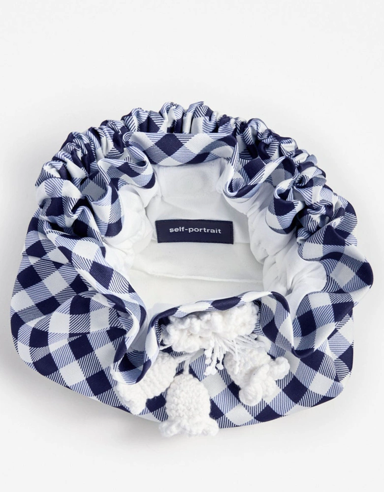 Girls Gingham Taffeta Bag in Navy (16.5cm)