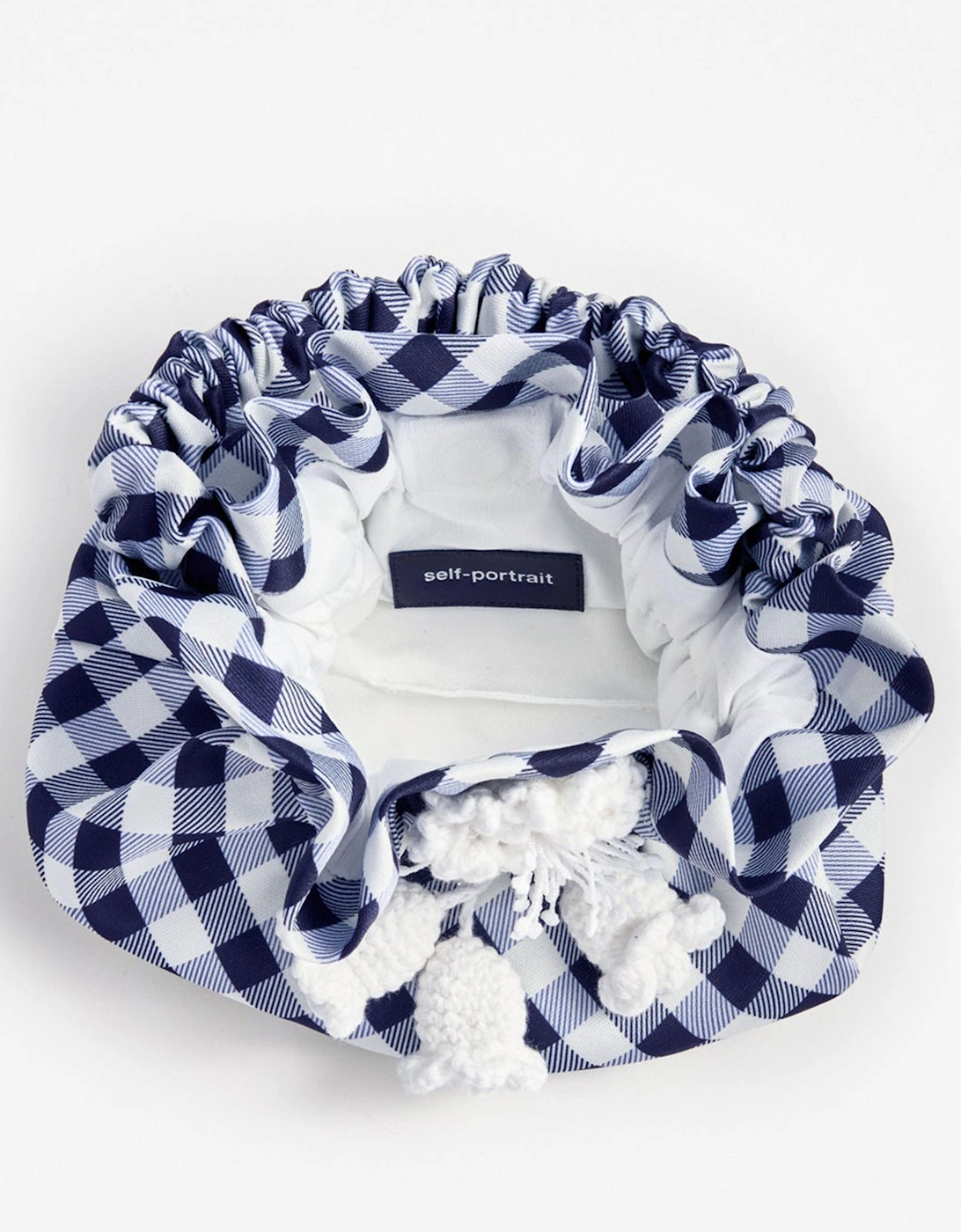 Girls Gingham Taffeta Bag in Navy (16.5cm)
