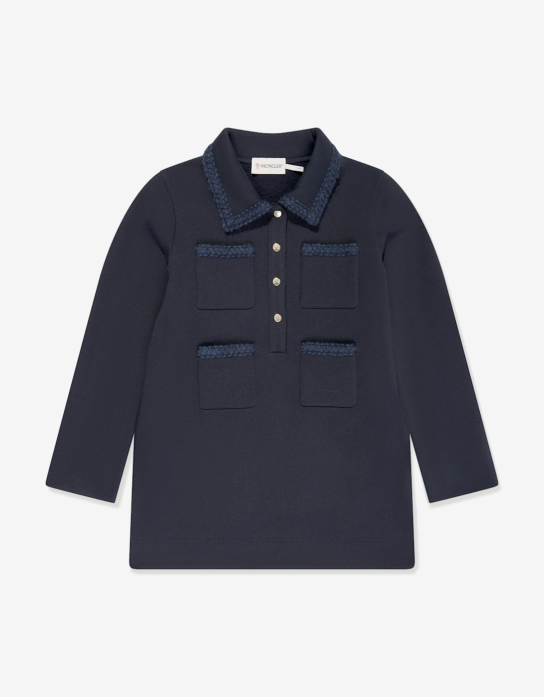 Enfant Girls Pocket Polo Dress in Navy, 5 of 4