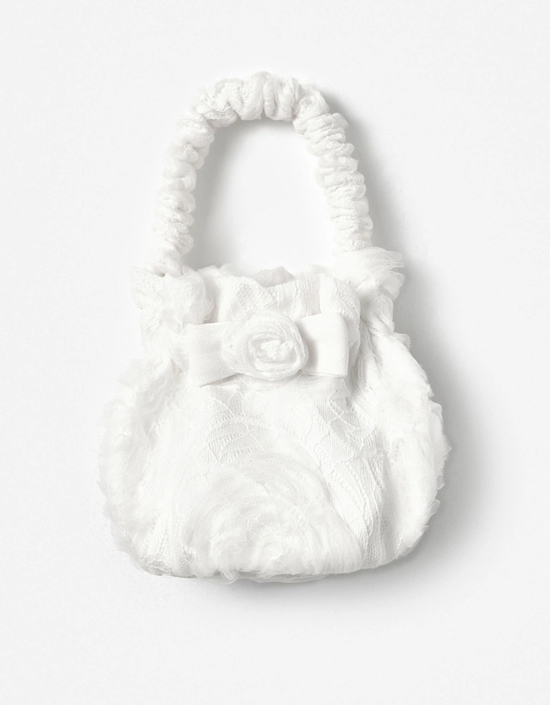 Girls Lace Bag in White (16.5cm)