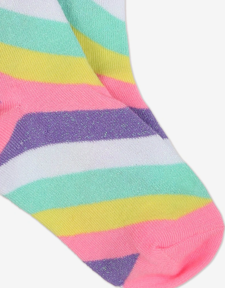 Billieblush Girls Striped Logo Socks in Multicolour