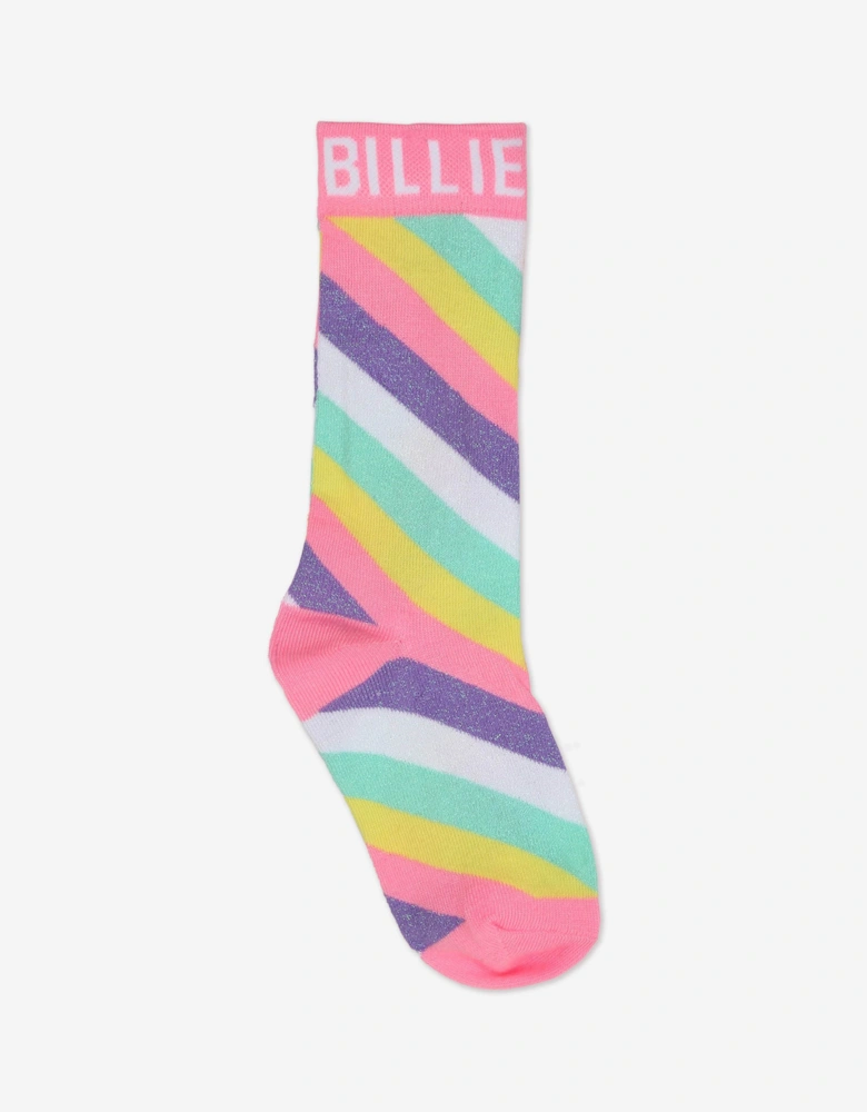 Billieblush Girls Striped Logo Socks in Multicolour