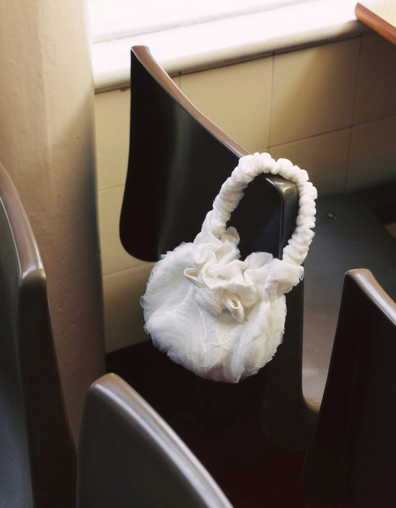 Girls Lace Bag in White (16.5cm)