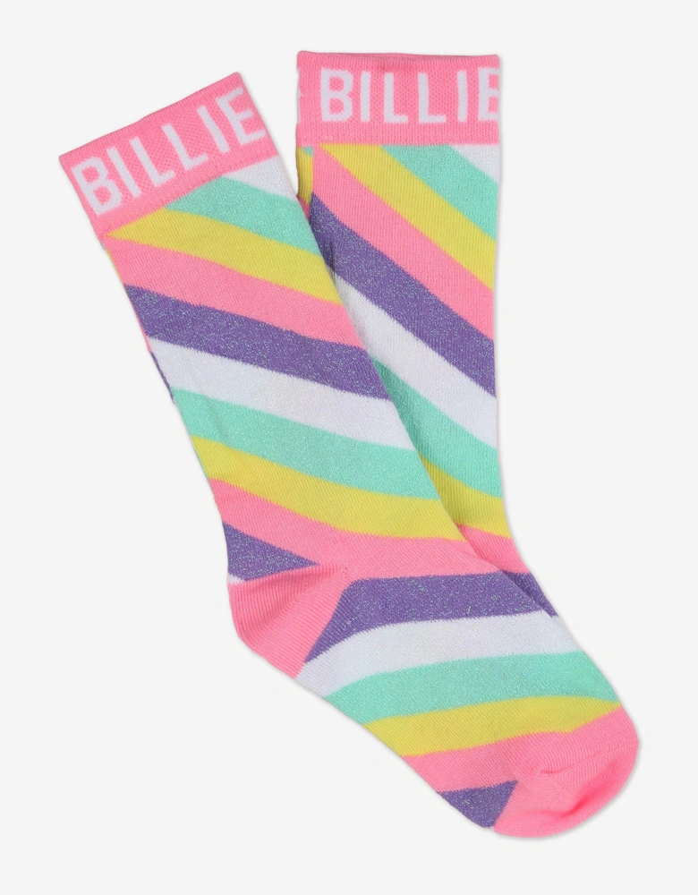 Billieblush Girls Striped Logo Socks in Multicolour