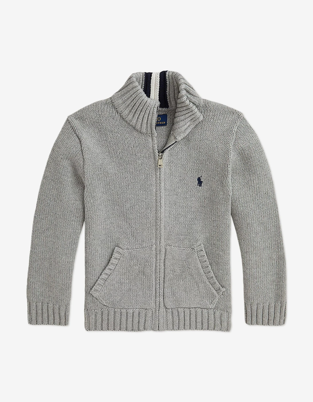 Boys Zip Up Cardigan in Grey, 6 of 5