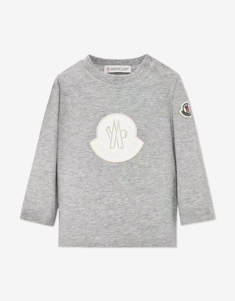 Enfant Baby Girls Long Sleeve Logo T-Shirt in Grey