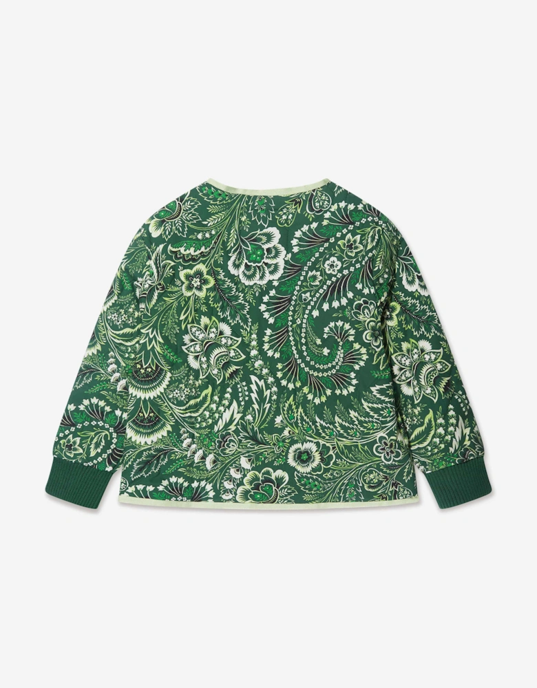 Girls Floral Paisley Jacket in Green