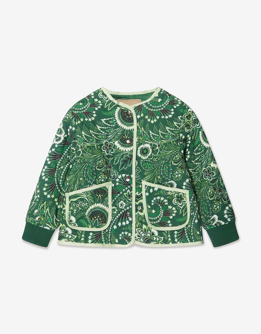 Girls Floral Paisley Jacket in Green, 5 of 4
