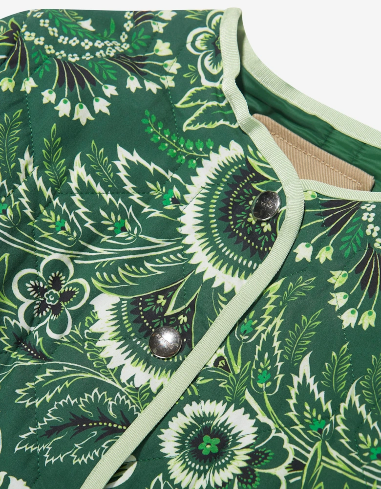Girls Floral Paisley Jacket in Green