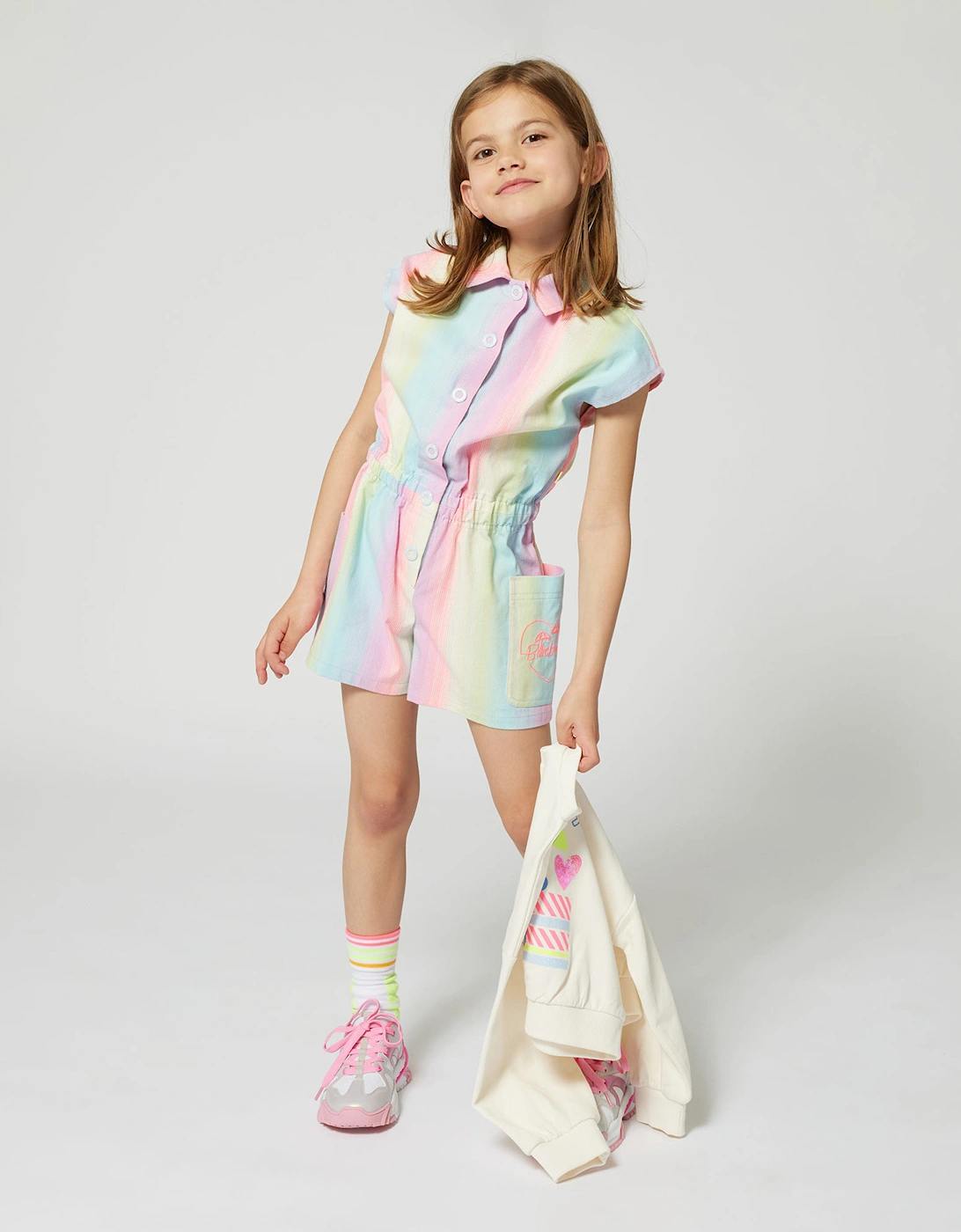 Billieblush Girls Striped Playsuit in Multicolour