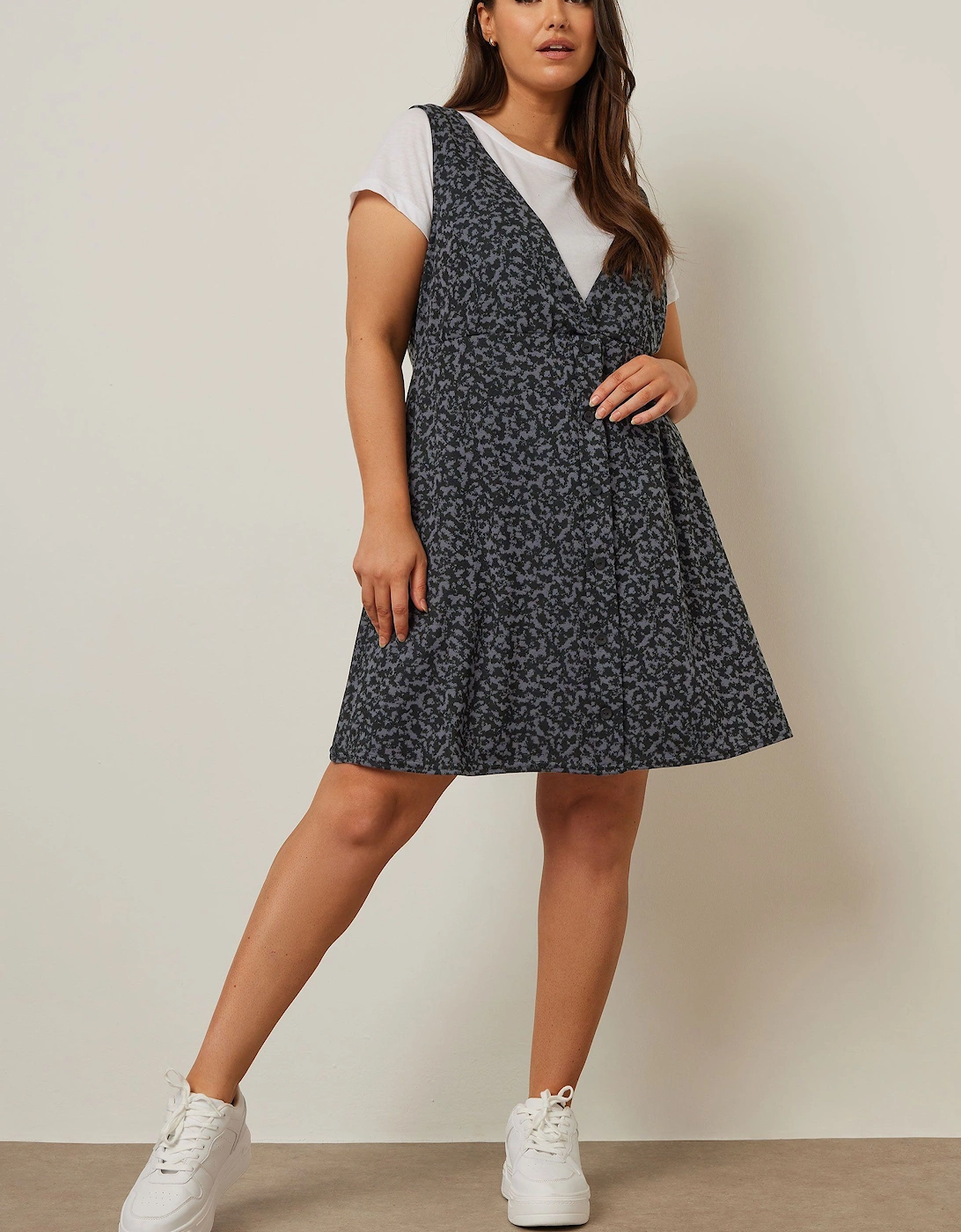 Textured Pinafore Dress, 2 of 1