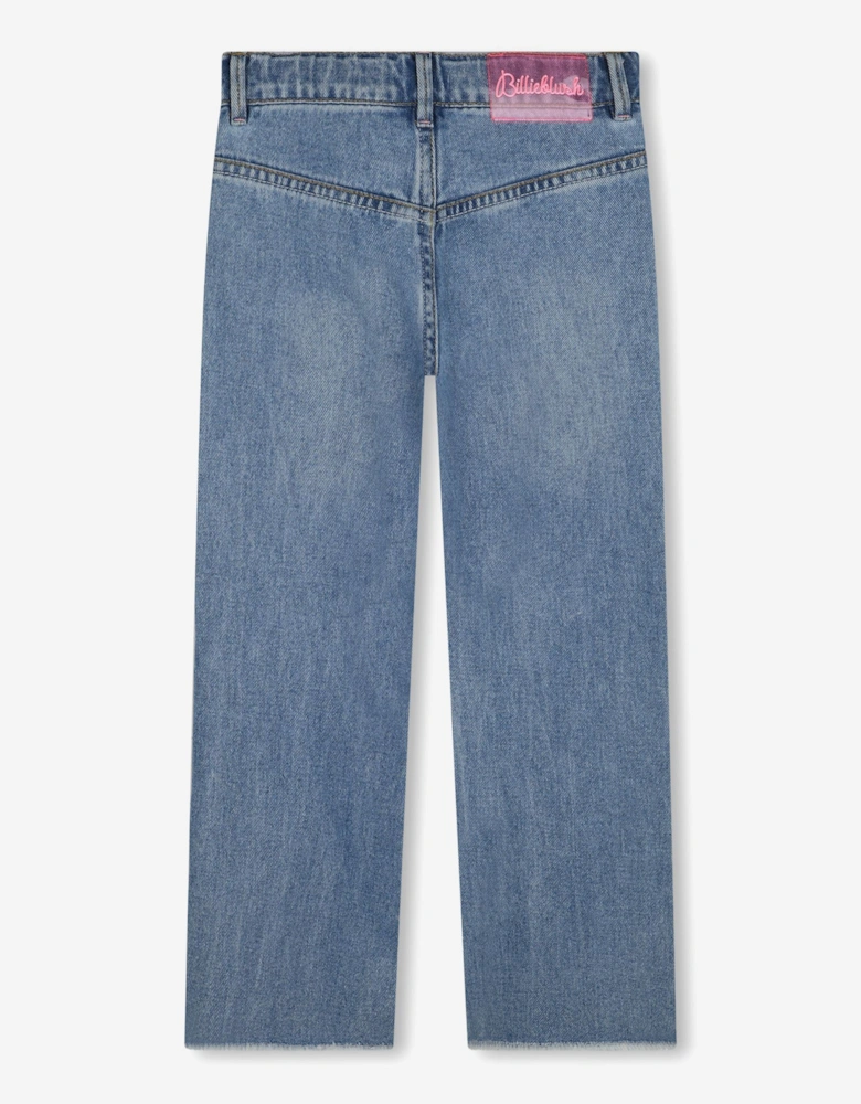 Billieblush Girls Sequin Pocket Jeans in Blue