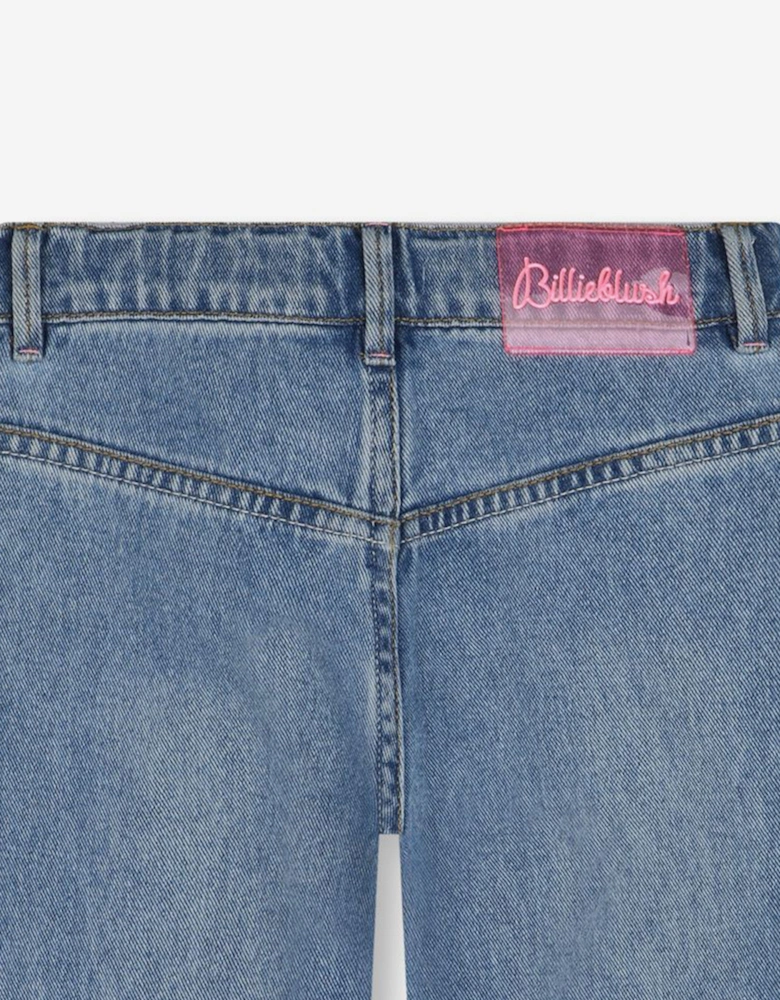 Billieblush Girls Sequin Pocket Jeans in Blue