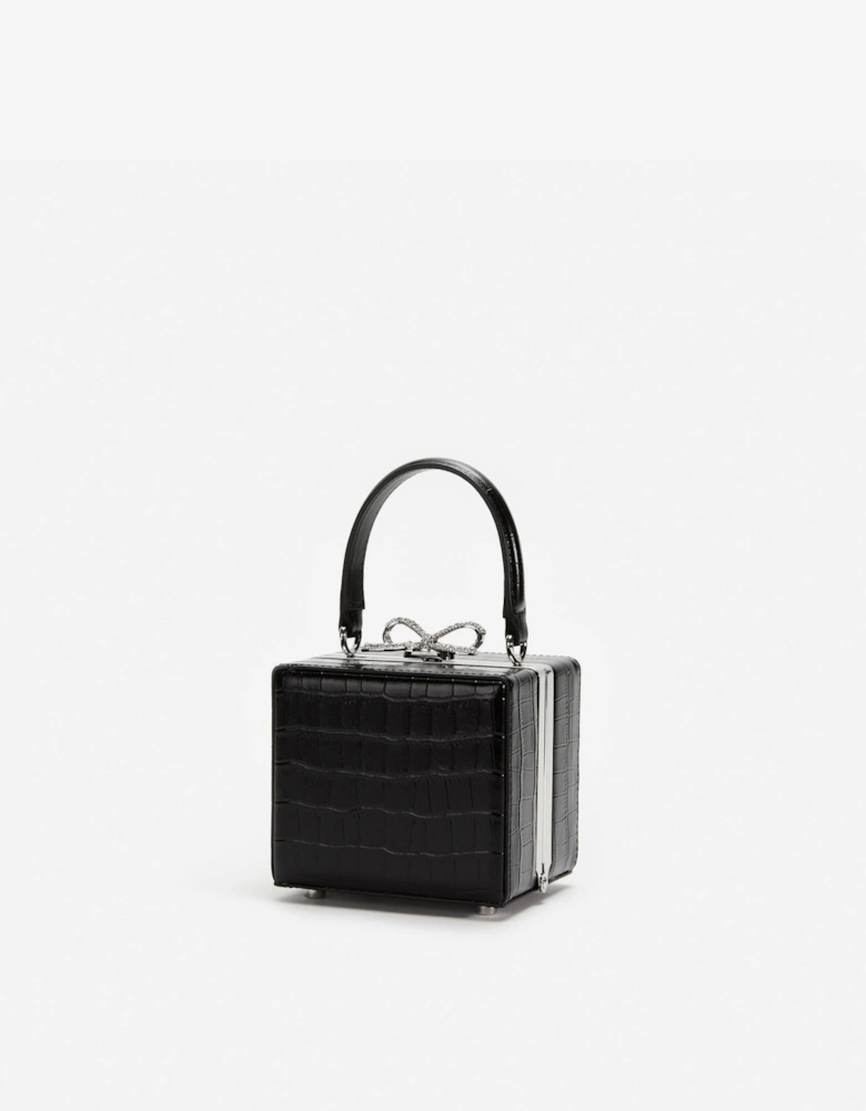 Girls Croc Micro Bag in Black (10.5cm)