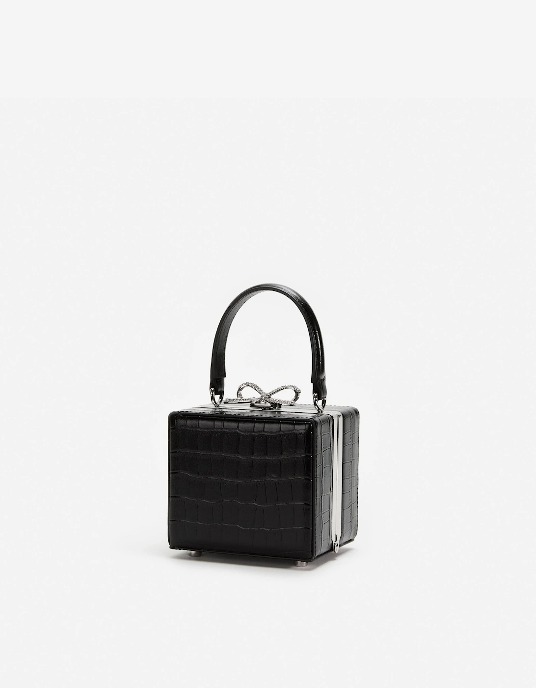 Girls Croc Micro Bag in Black (10.5cm)