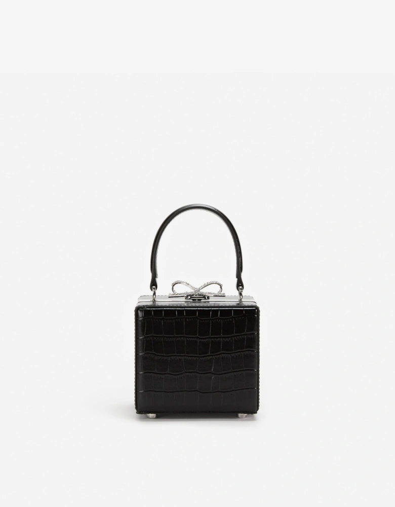 Girls Croc Micro Bag in Black (10.5cm)
