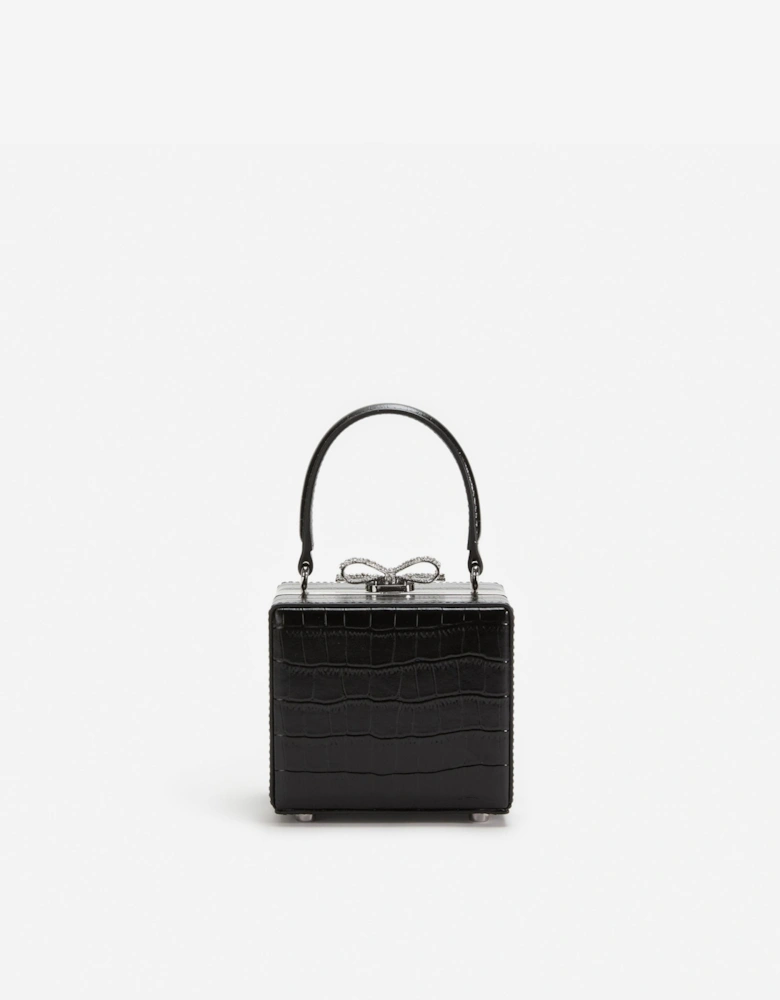 Girls Croc Micro Bag in Black (10.5cm)
