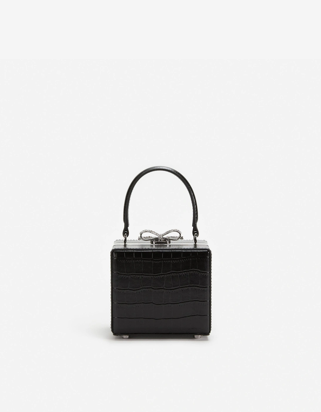 Girls Croc Micro Bag in Black (10.5cm)