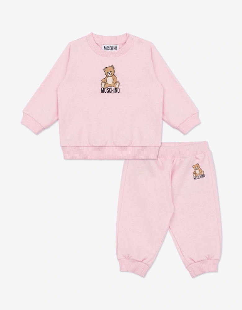 Baby Girls Teddy Bear Tracksuit in Pink