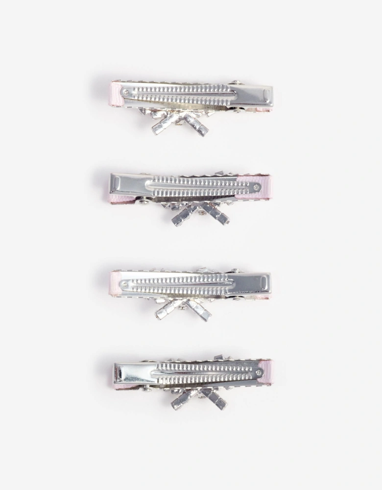 Girls Hair Clips Set in Pink