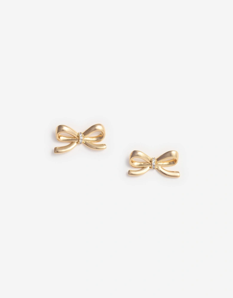 Girls Bow Earrings in Gold