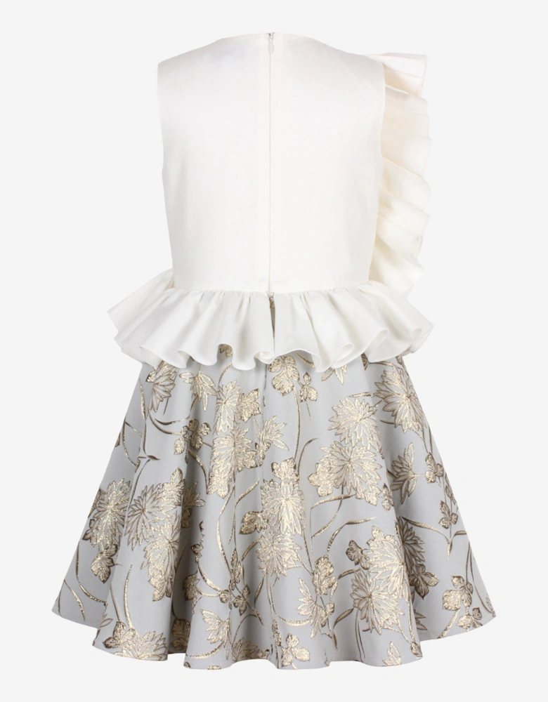 Girls In Bloom Jacquard Dress in Multicolour