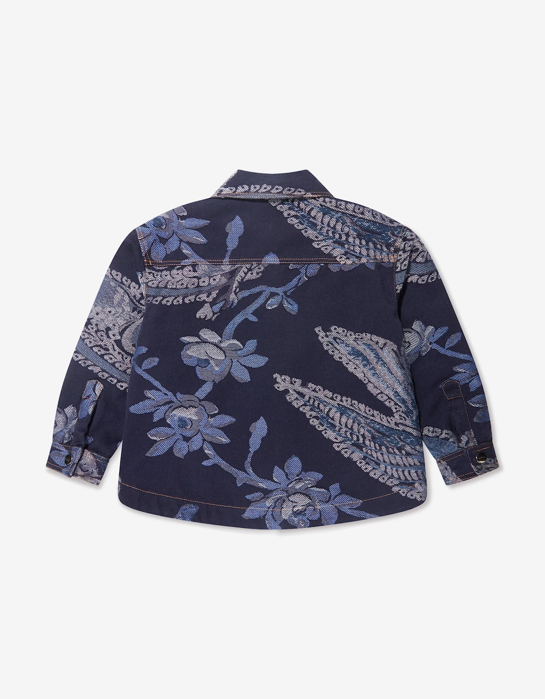 Boys Jacquard Bird And Flower Jacket in Navy