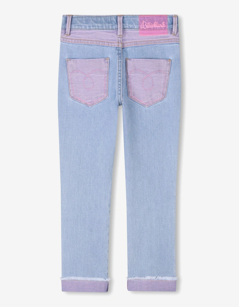 Billieblush Girls Sequin Love Jeans in Blue