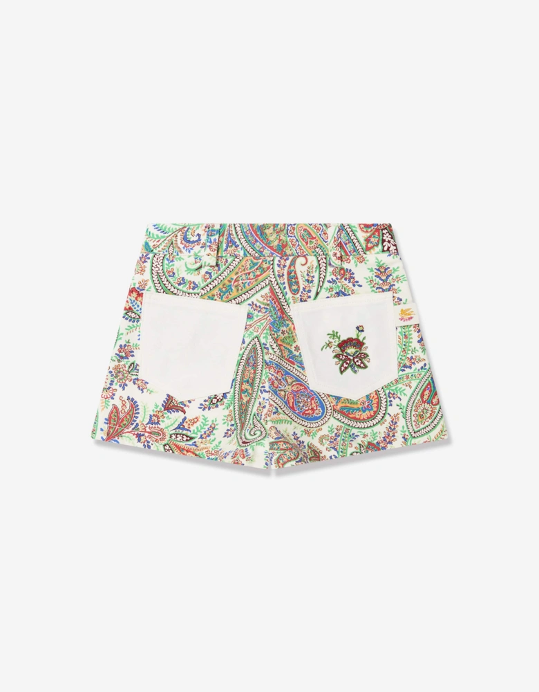 Girls Floral Paisley Shorts in Multicolour
