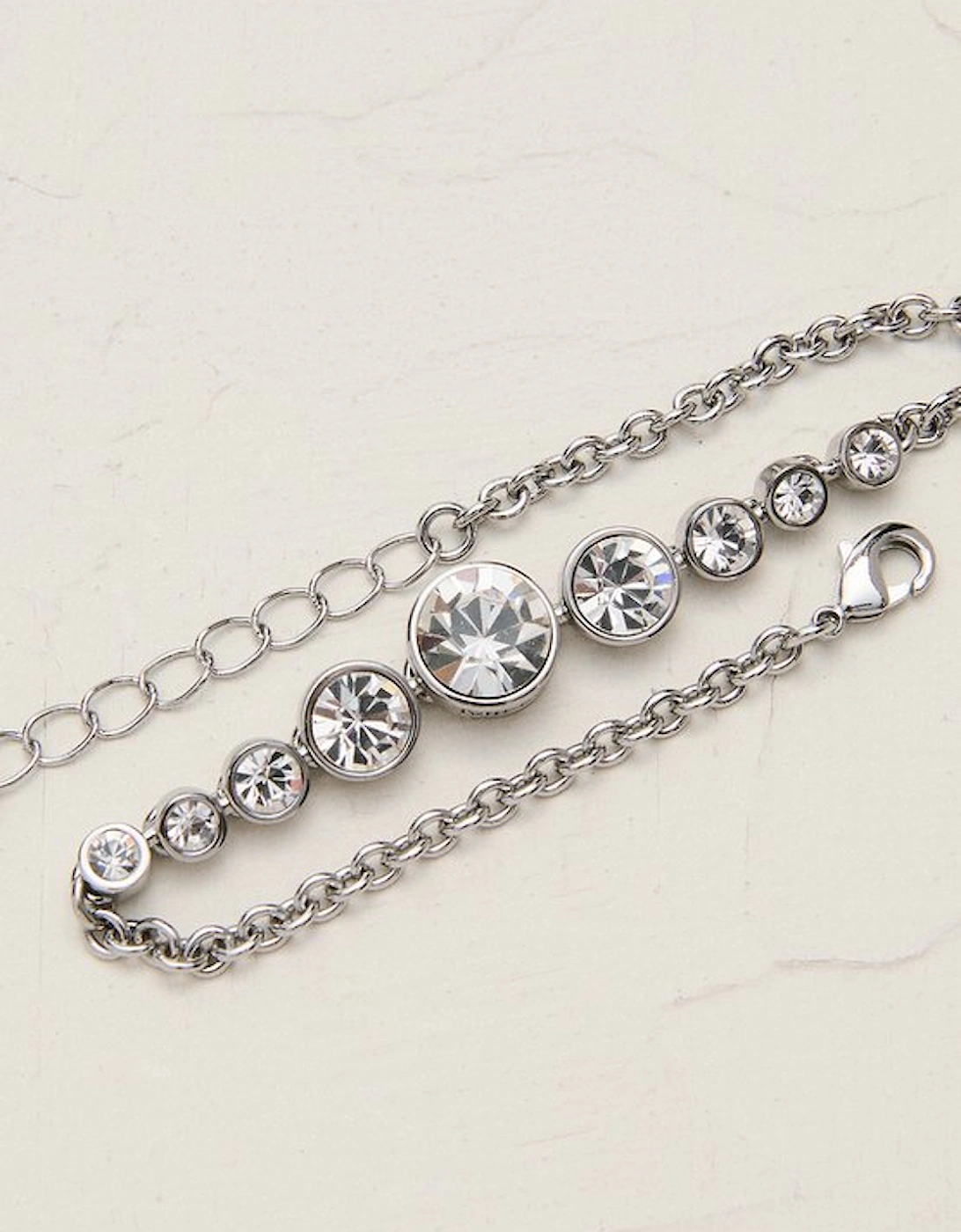 Silver Tone Crystal Flow Bracelet