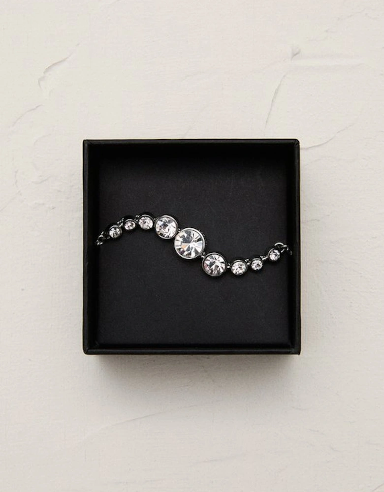 Silver Tone Crystal Flow Bracelet