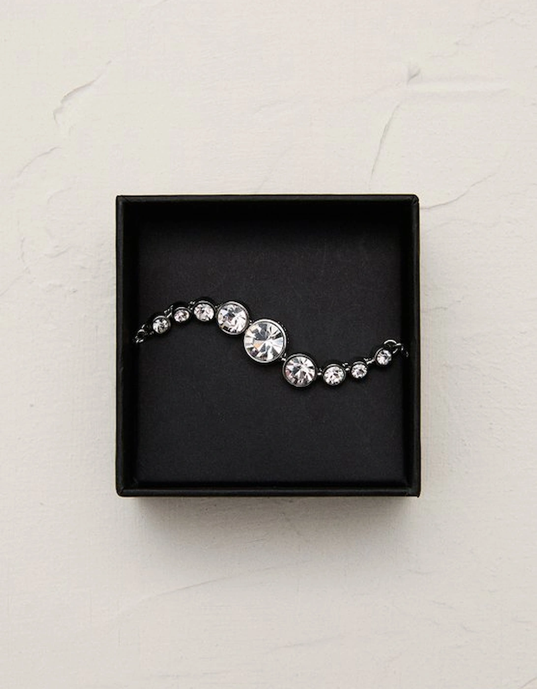 Silver Tone Crystal Flow Bracelet