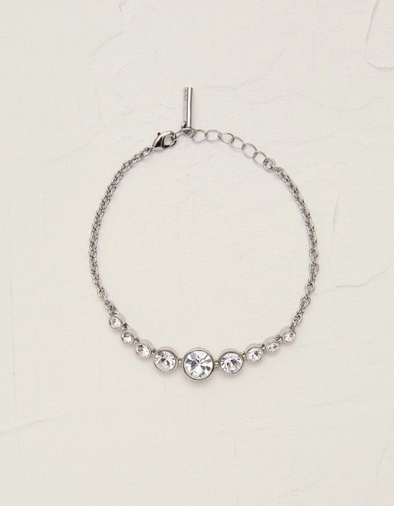 Silver Tone Crystal Flow Bracelet