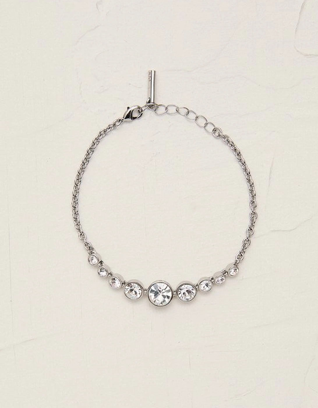 Silver Tone Crystal Flow Bracelet