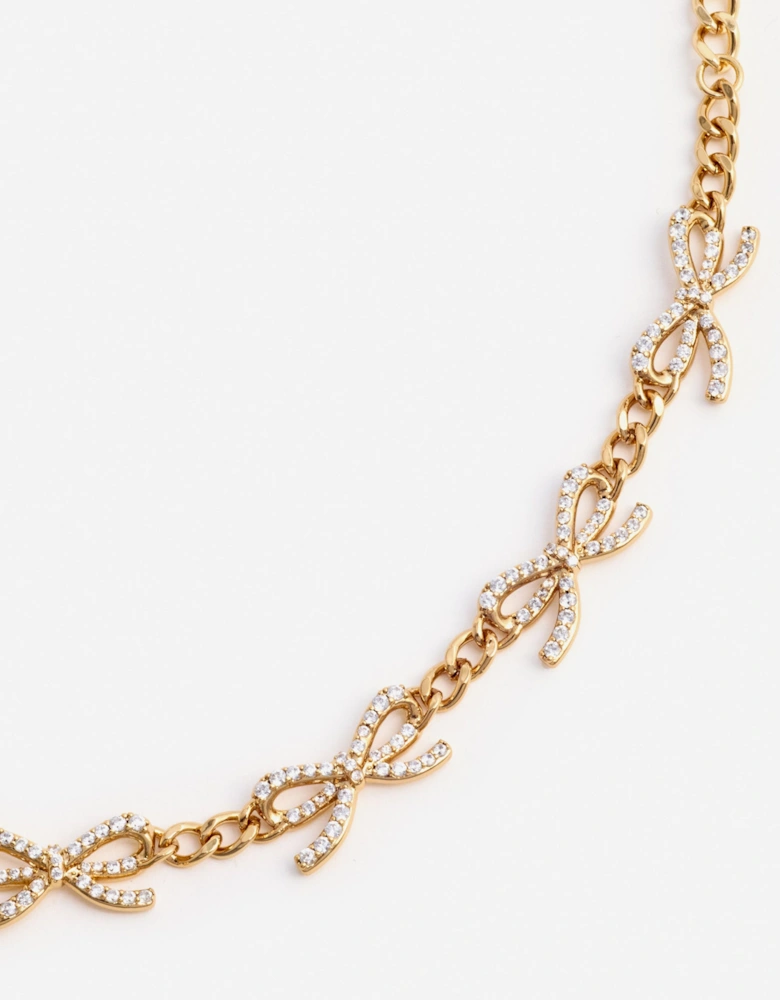 Girls Crystal Bow Bracelet in Gold