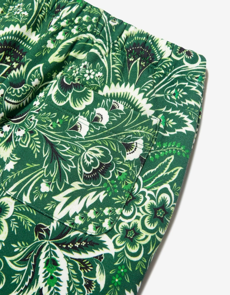 Boys Floral Paisley Joggers in Green