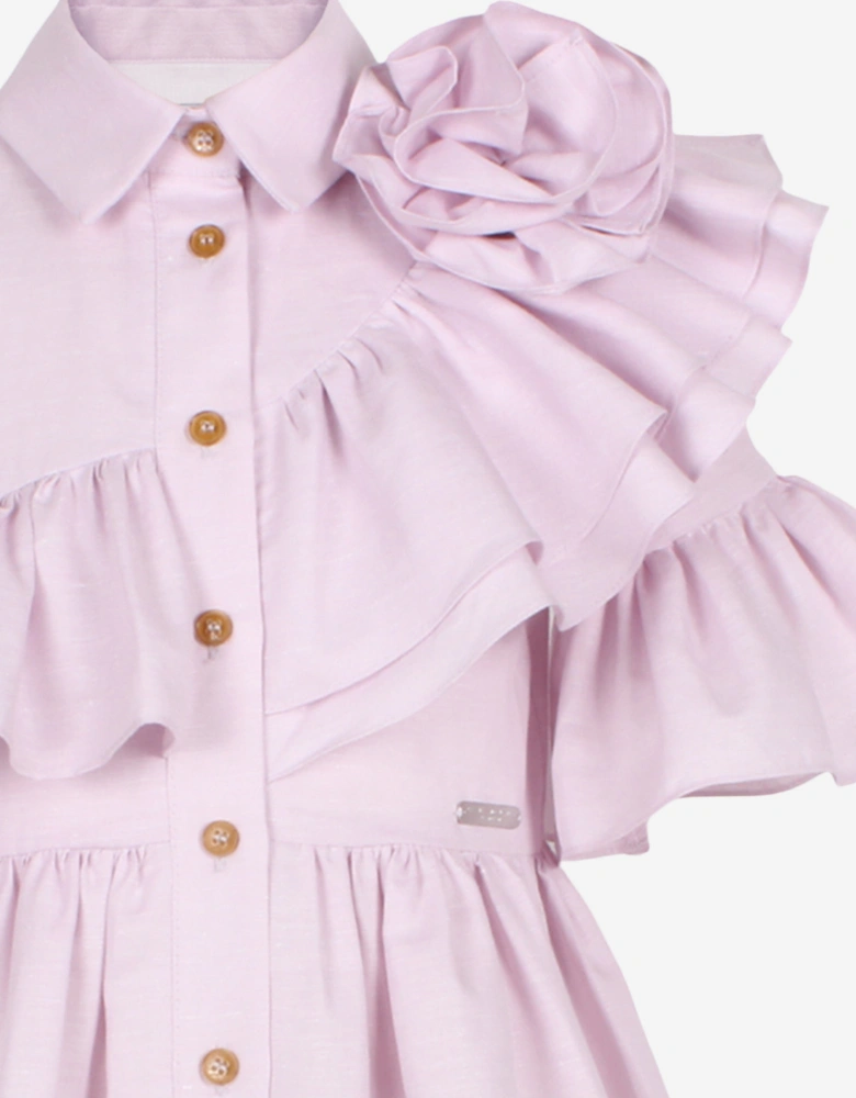 Girls Ruffle Beau Dress in Purple