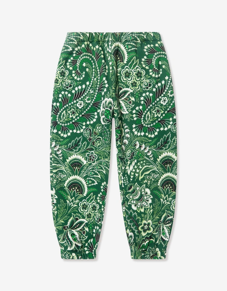Boys Floral Paisley Joggers in Green