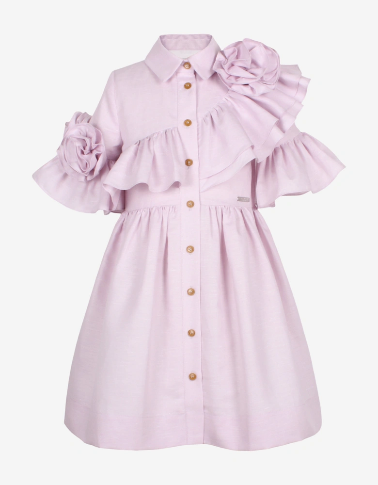 Girls Ruffle Beau Dress in Purple