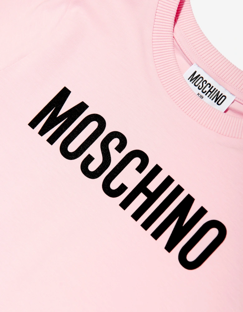Girls Logo Print T-Shirt in Pink