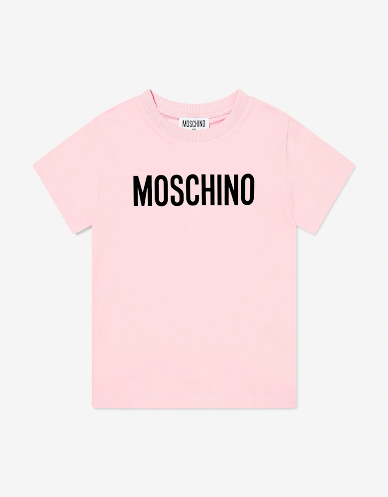Girls Logo Print T-Shirt in Pink
