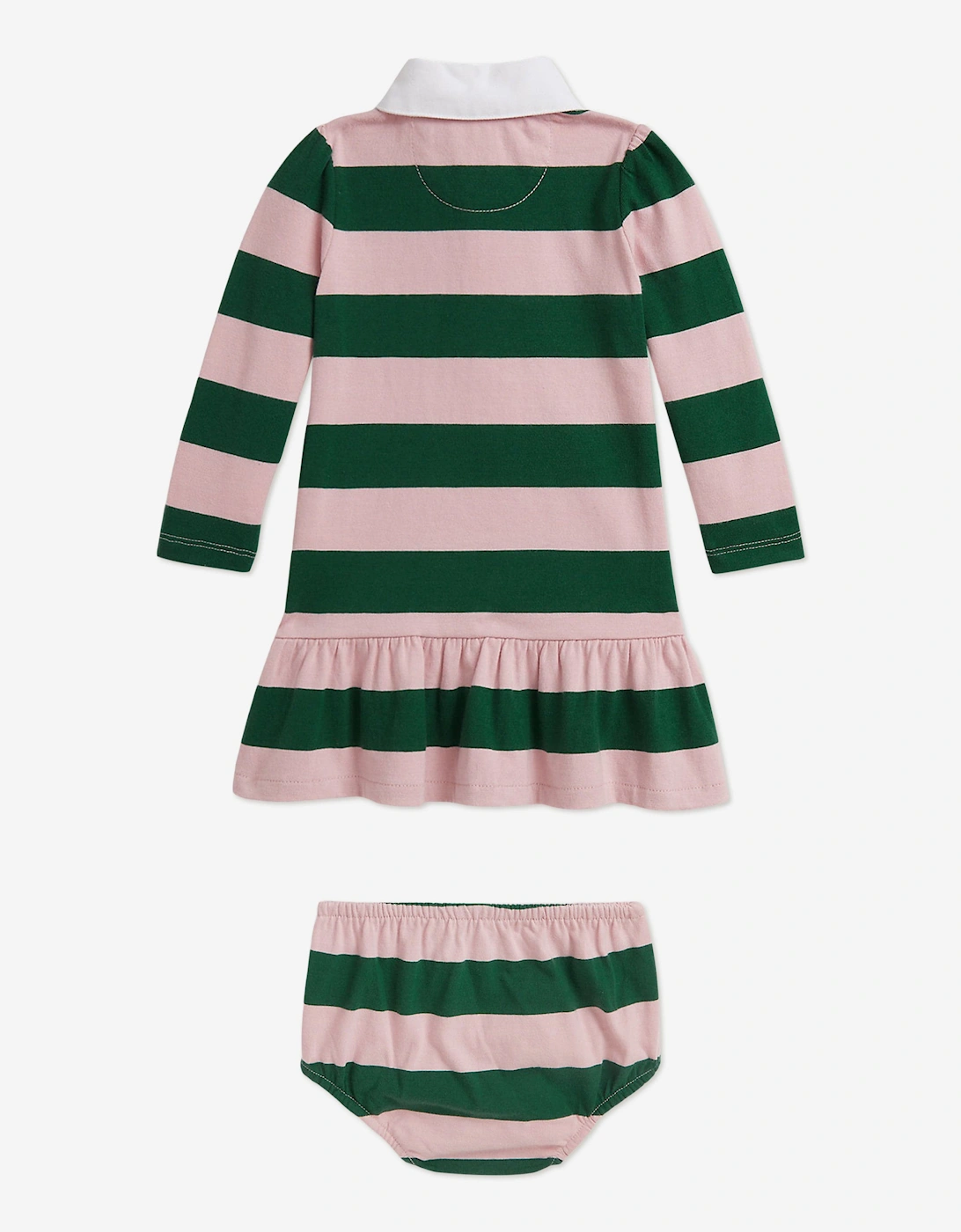 Baby Girls Striped Rugby Dress in Pink