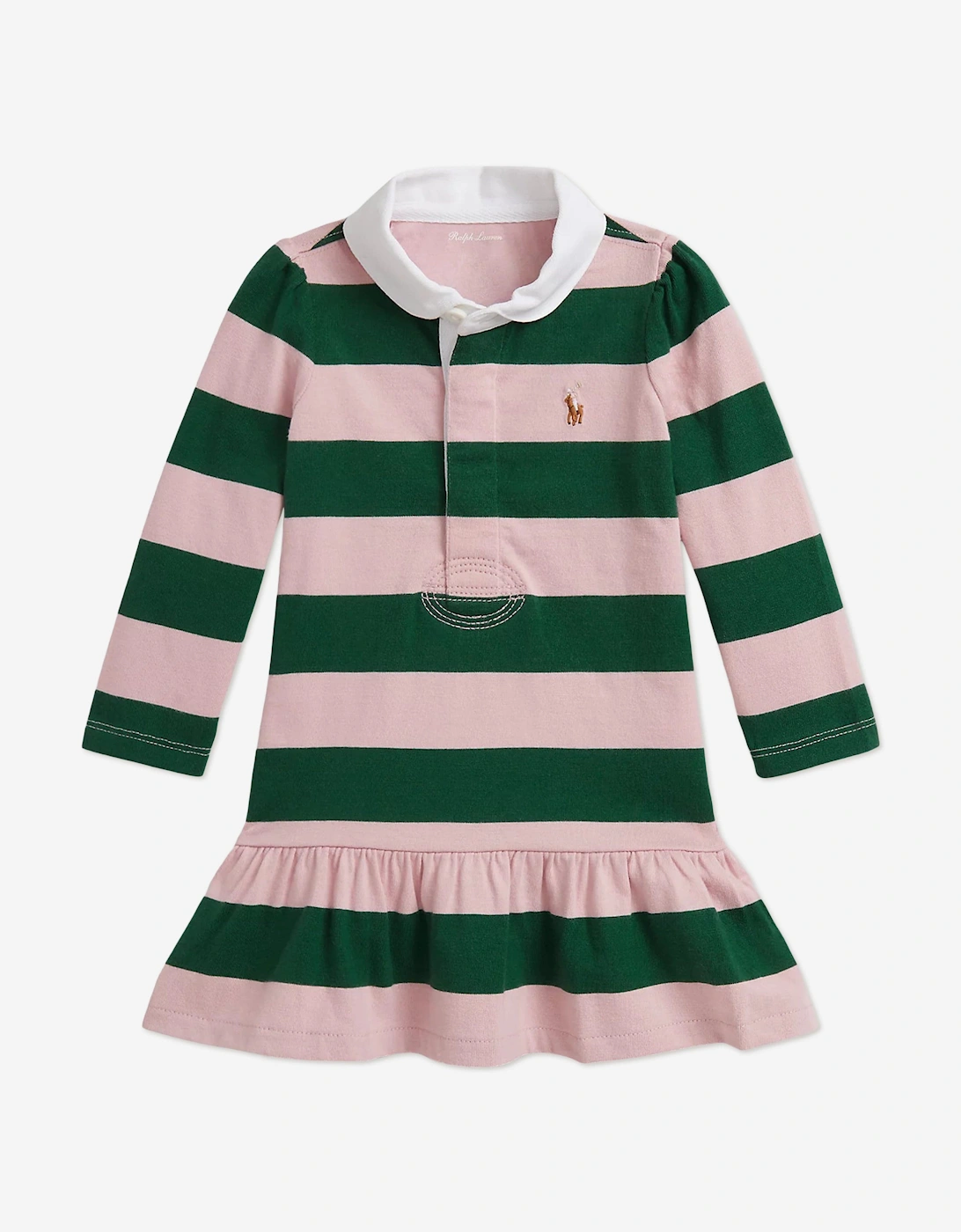 Baby Girls Striped Rugby Dress in Pink