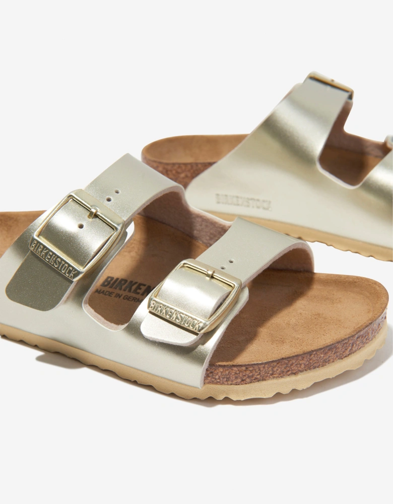 BIRKENSTOCK Girls Arizona Classic Metallic Sandals in Gold