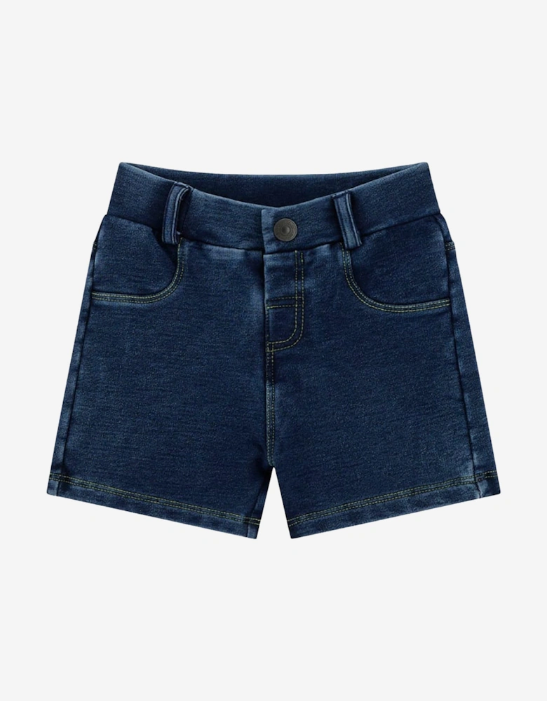 Baby Boys Denim Short Set in White