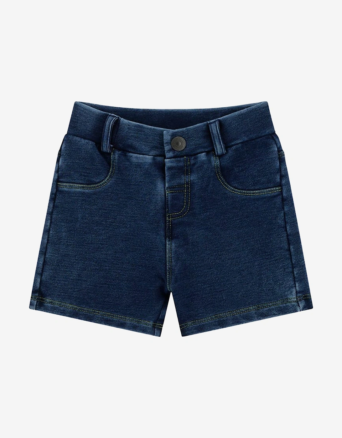 Baby Boys Denim Short Set in White