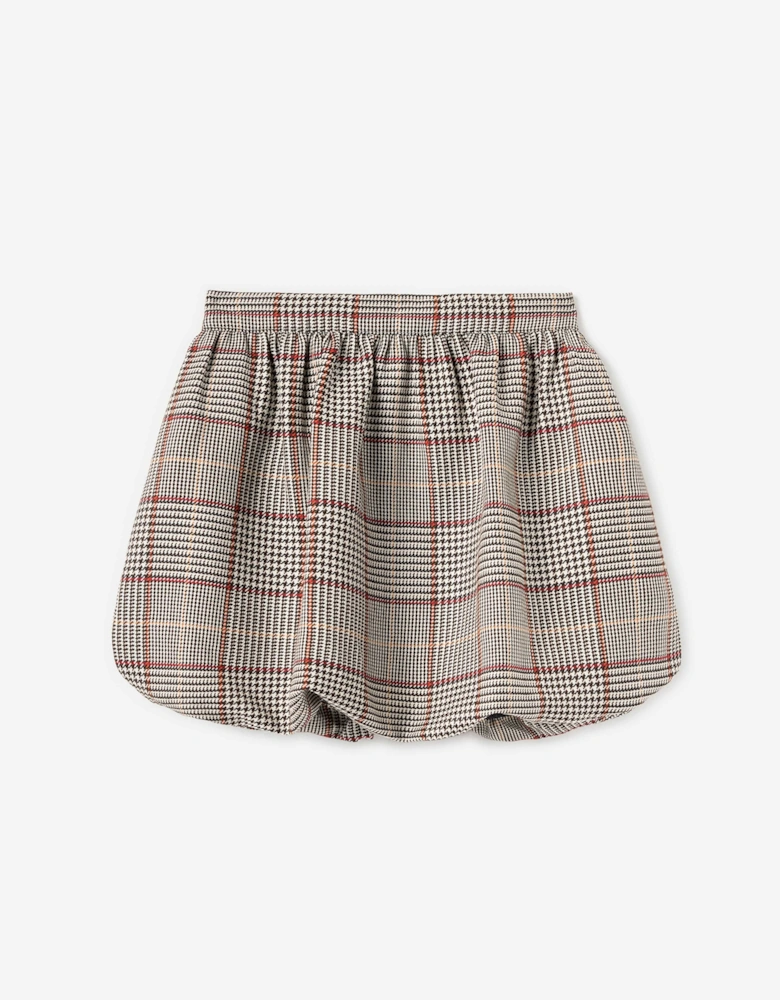 Girls Check Skirt in Brown