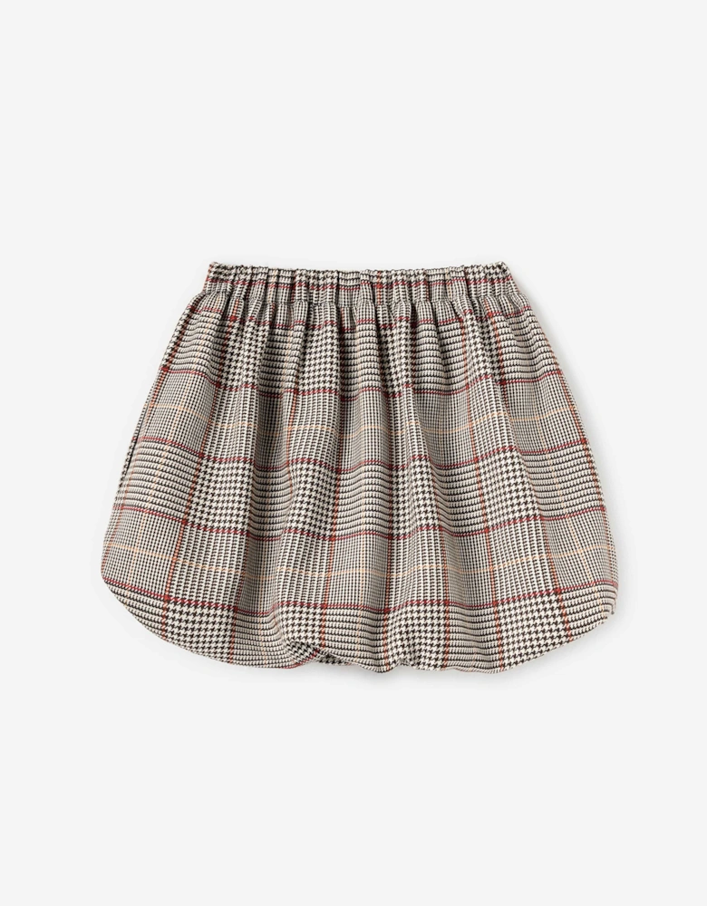 Girls Check Skirt in Brown
